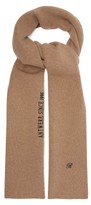 Thumbnail for your product : Raf Simons Logo And Text-embroidered Wool-blend Scarf - Camel