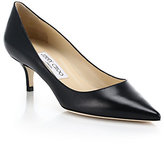 Thumbnail for your product : Jimmy Choo Low-Heeled Leather Point-Toe Pumps