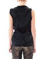 Thumbnail for your product : Lanvin Double silk draped front sleeveless blouse