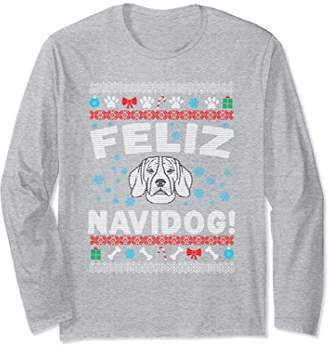 Feliz Navidog Beagle Ugly Christmas Jumper Long Sleeve Shirt