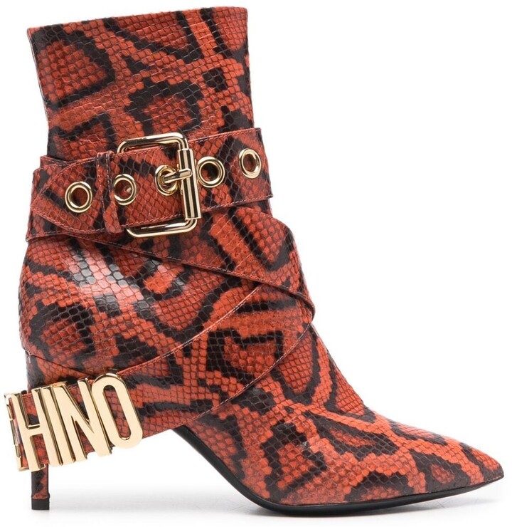 snakeskin platform boots
