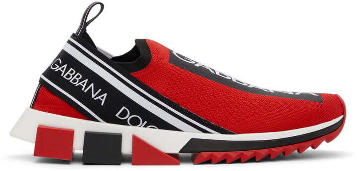 Dolce & Gabbana Red Sorrento Sneakers - ShopStyle Trainers & Athletic Shoes