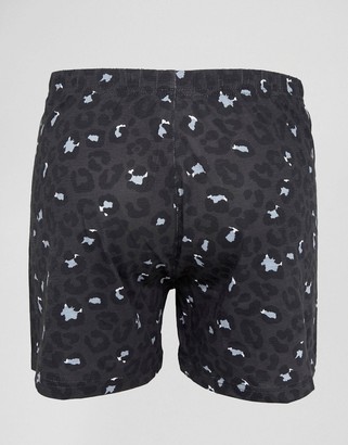 ASOS Jersey Boxers In Monochrome With Leopard Print 3 Pack SAVE