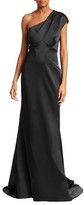Thumbnail for your product : Zac Posen One-Shoulder Stretch Satin Gown