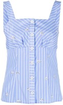 Thumbnail for your product : Liu Jo Sequin Details Striped Top