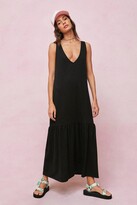 Thumbnail for your product : Nasty Gal Womens Ruffle Hem V Neck Maxi Dress - Black - 10, Black