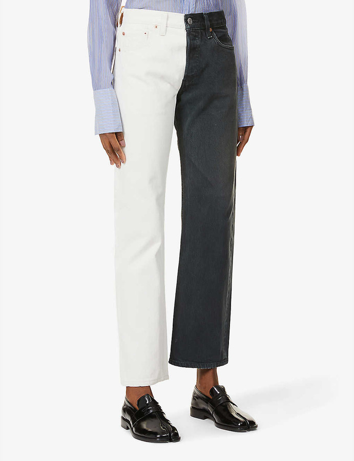 Half Black Half White Jeans | ShopStyle