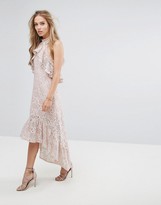 Thumbnail for your product : Foxiedox Halter Neck Lace Hi-Low Dress