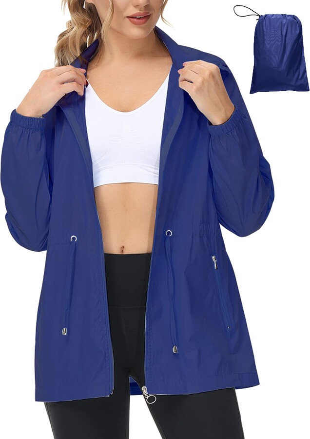LVCBL Raincoat Women Lightweight Waterproof Rain Jackets Foldable Raincoat Women Outdoor Quick Dry Raincoat