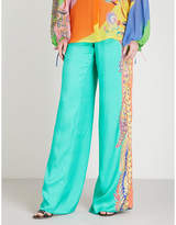 Etro Paisley-print high-rise wide silk trousers
