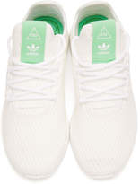 Thumbnail for your product : adidas x Pharrell Williams White and Green Tennis Hu Sneakers