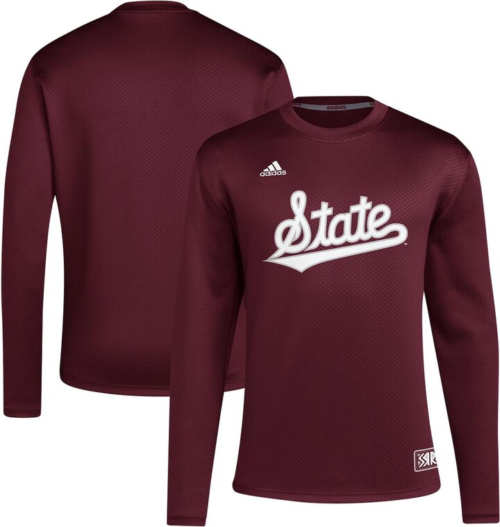 adidas Men's Maroon Mississippi State Bulldogs Reverse Retro Baseball Script Pullover Sweatshirt