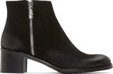 Thumbnail for your product : Studio Pollini Black Distressed Suede Ankle Boots