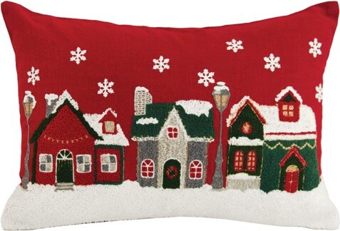 C&F Home C&FHomeChristmasSnowyVillageWinterWonderlandCottonBlendAccentPillow14\