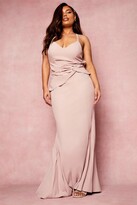 Thumbnail for your product : boohoo Plus Bridesmaid Twist Fishtail Maxi Dress