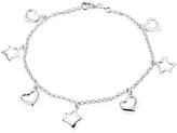 Thumbnail for your product : Zales Heart and Star Charm Anklet in Sterling Silver - 9.5"