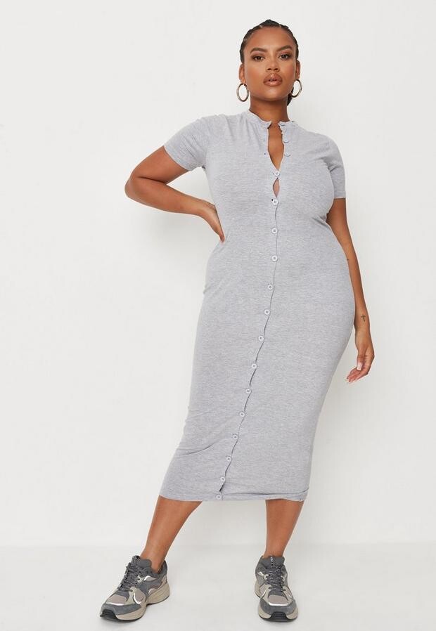 plus size button down dress