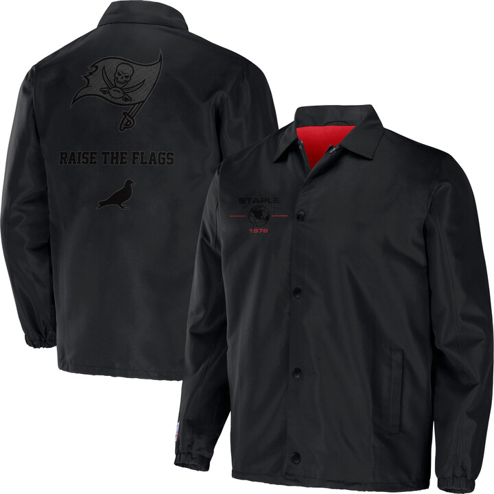 Staple Men's NFL x Black Tampa Bay Buccaneers Coaches Full-Snap Jacket