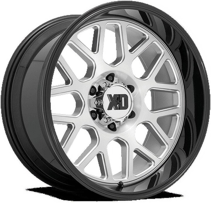 XD Aluminum Rim XD849 GRENADE 2 20X10in Brushed Milled with Gloss Black Lip Finish, XD84921068518N