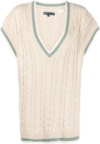 cable-knit V-neck sweater 