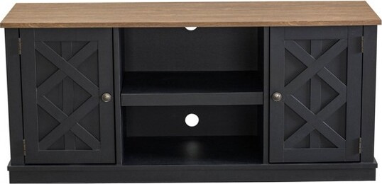 Home Essentials 54"TVStandforTVsupto65"CharcoalGray-HomeEssentials:SlidingBarn-Door,AdjustableShelves