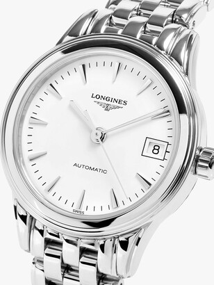 Longines L42744126 Women's Flagship Automatic Date Bracelet Strap Watch, Silver/White