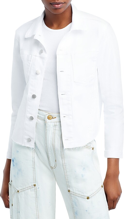 L'Agence Janelle Slim-Fit Raw Denim Jacket