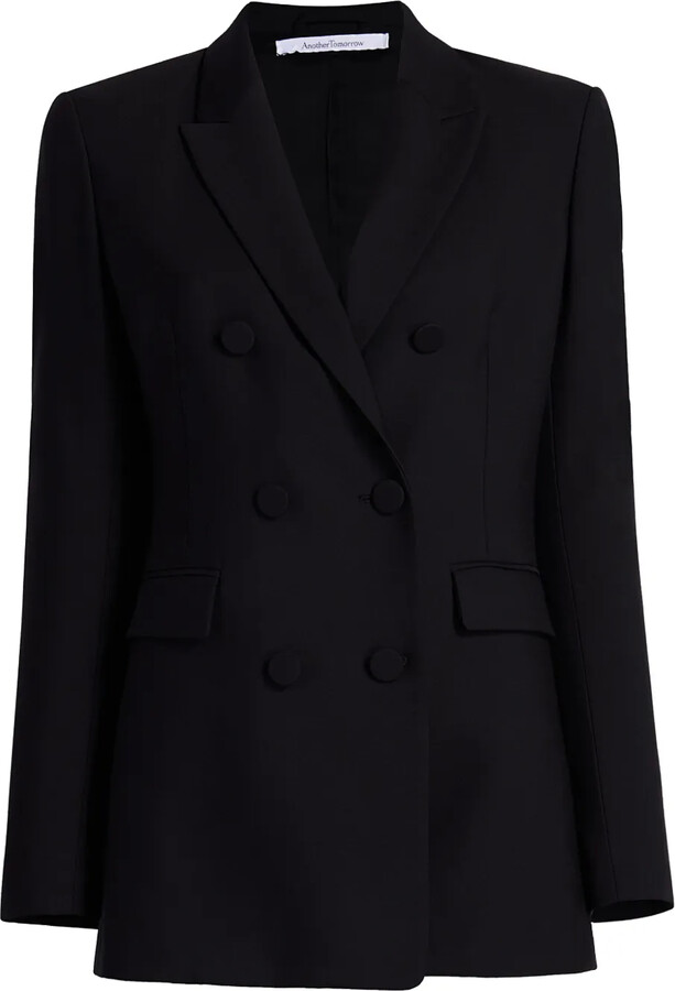 ANOTHER TOMORROW Double-Breasted Merino Wool Blazer