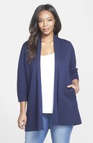 Thumbnail for your product : Eileen Fisher Straight Front Silk Blend Cardigan (Plus Size)