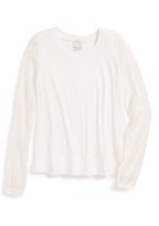 Thumbnail for your product : Ella Moss Eyelet Long Sleeve Top (Big Girls)