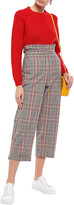 Thumbnail for your product : Paper London Cropped Checked Woven Straight-leg Pants