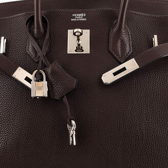 Hermes Grey Veau Togo Leather Palladium Hardware Birkin 35 Bag Hermes