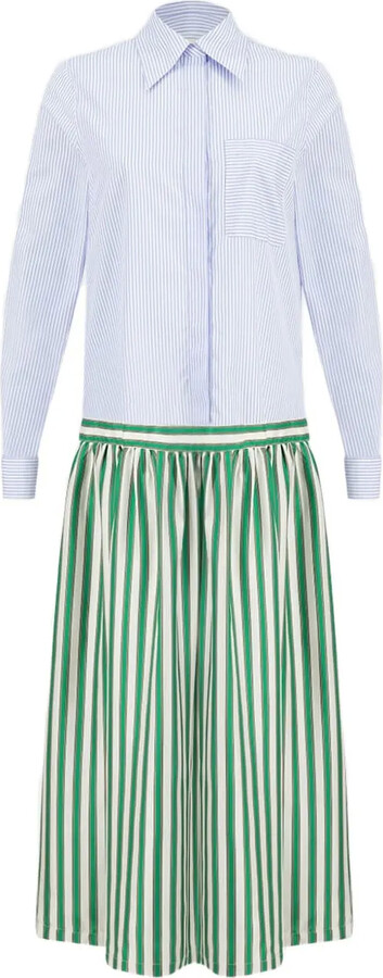 PAULA Striped-Pattern Shirt Dress