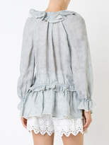 Thumbnail for your product : Zimmermann striped frill neck blouse