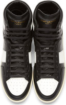 Thumbnail for your product : Saint Laurent Black Leather Court Classic High-Top Sneakers