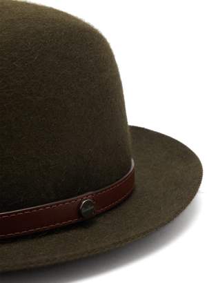 Borsalino Leather-trim Bowler Hat - Mens - Green
