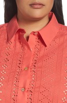 Thumbnail for your product : Foxcroft Plus Size Women's Ava Eyelet Shirt