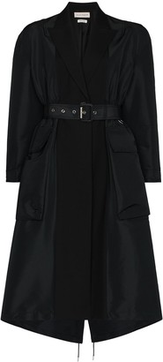 Alexander McQueen Spliced belted-waist trench coat