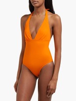 Thumbnail for your product : Talia Collins - The Hold-up Halterneck Swimsuit - Orange