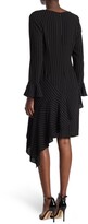 Thumbnail for your product : FOCUS BY SHANI Pinstriped Asymmetrical Hem Midi Dress