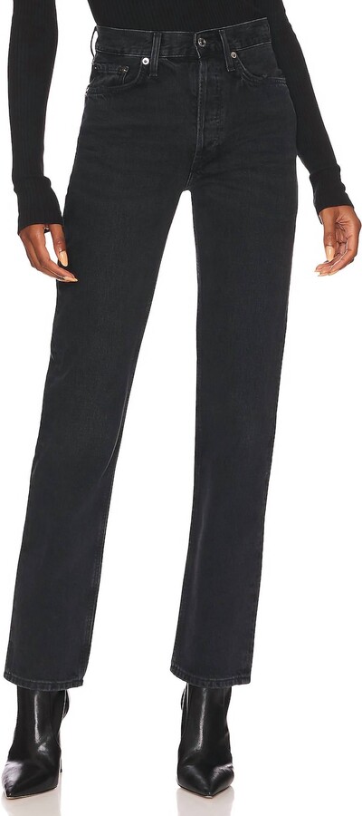 AGOLDE Lana Mid Rise Straight Jeans In Conduct
