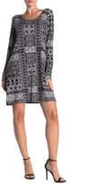 Thumbnail for your product : Loveappella Crisscross Strap Back Mixed Print Swing Dress