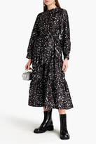 Thumbnail for your product : VIVETTA Belted printed satin midi dress