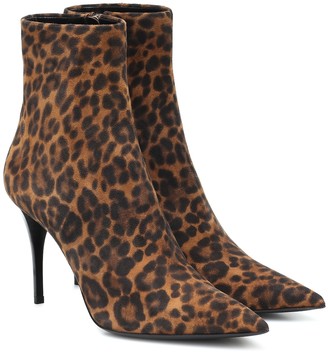 ladies leopard skin ankle boots