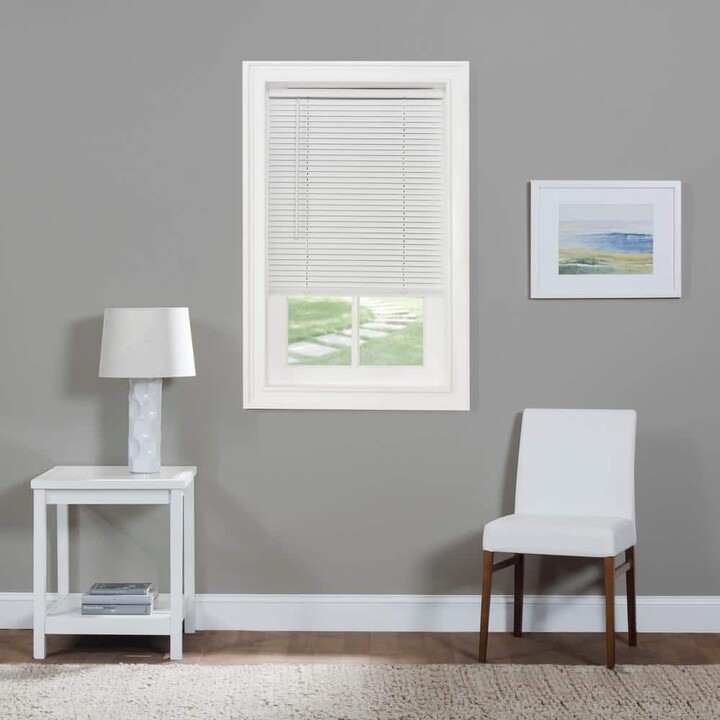 Achim GII Morningstar White Cordless Light Filtering Vinyl Mini Blind with 1 in. Slats 39 in. W x 64 in. L