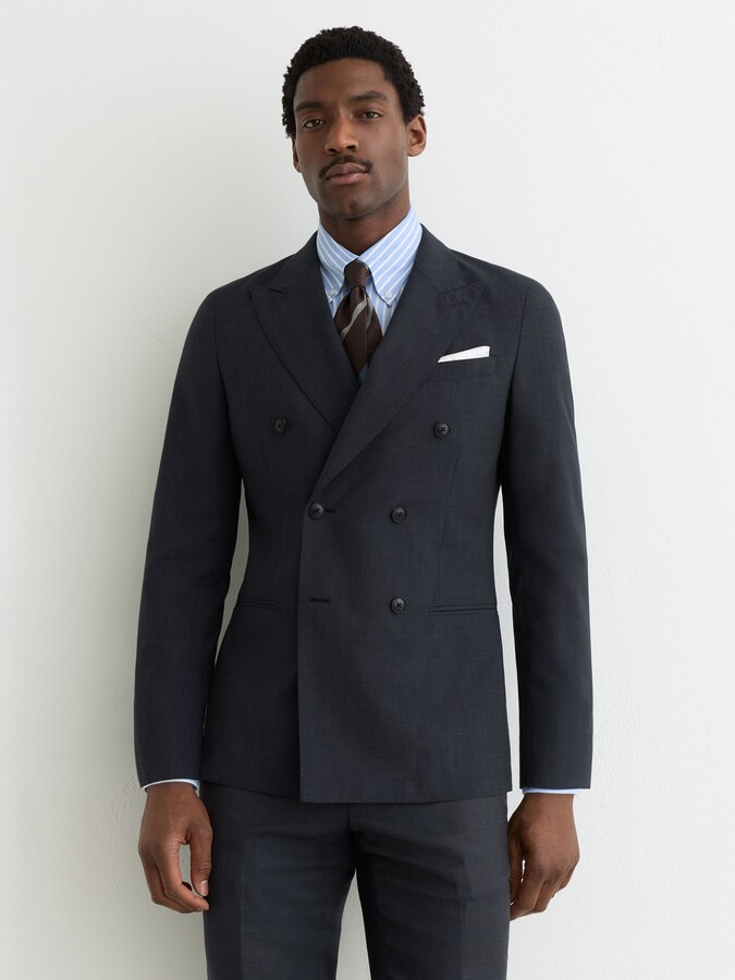 Reiss Double-breasted Wool-blend Tailored-fit Suit Jacket