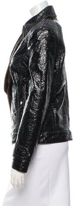Dolce & Gabbana Coated Leather-Trimmed Jacket w/ Tags