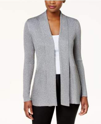 JM Collection Metallic Ribbed Open-Front Cardigan, Created for Macy's