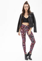 Thumbnail for your product : Forever 21 Abstract Print Striped Leggings