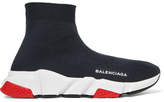 Balenciaga - Speed Logo-printed Stretch-knit High-top Sneakers - Black